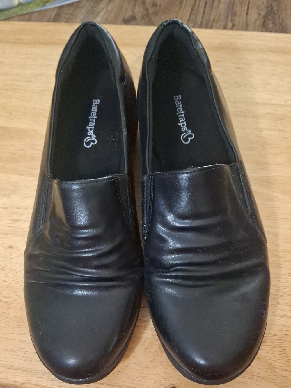 BareTraps Black Slip-On Loafers with Smooth Upper